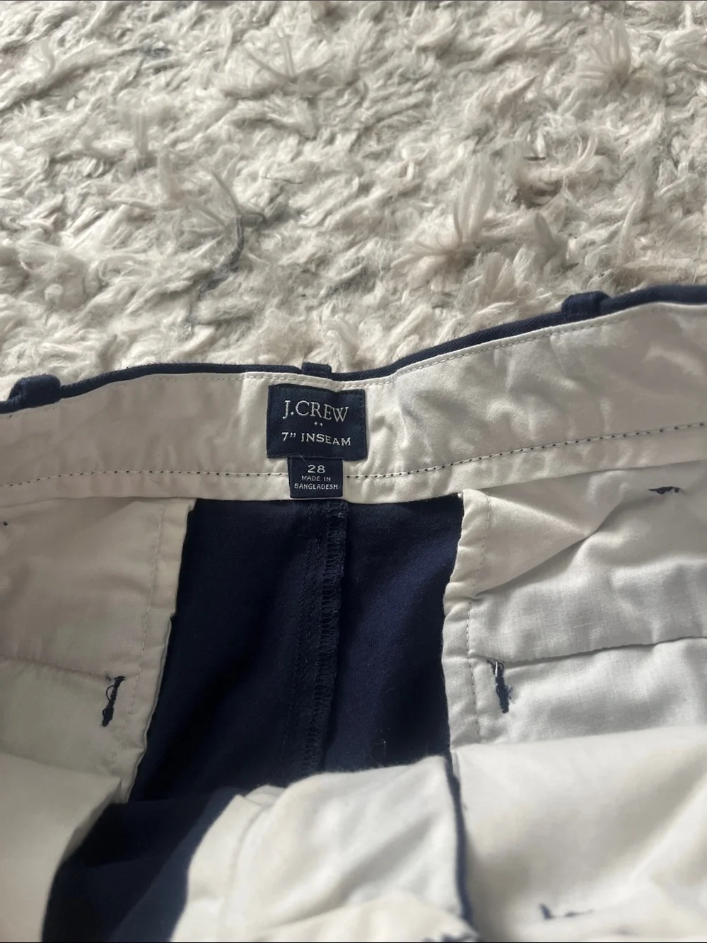 J. Crew Navy Flat-Front Cotton Chino Shorts